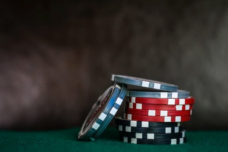 A small stack of poker chips.